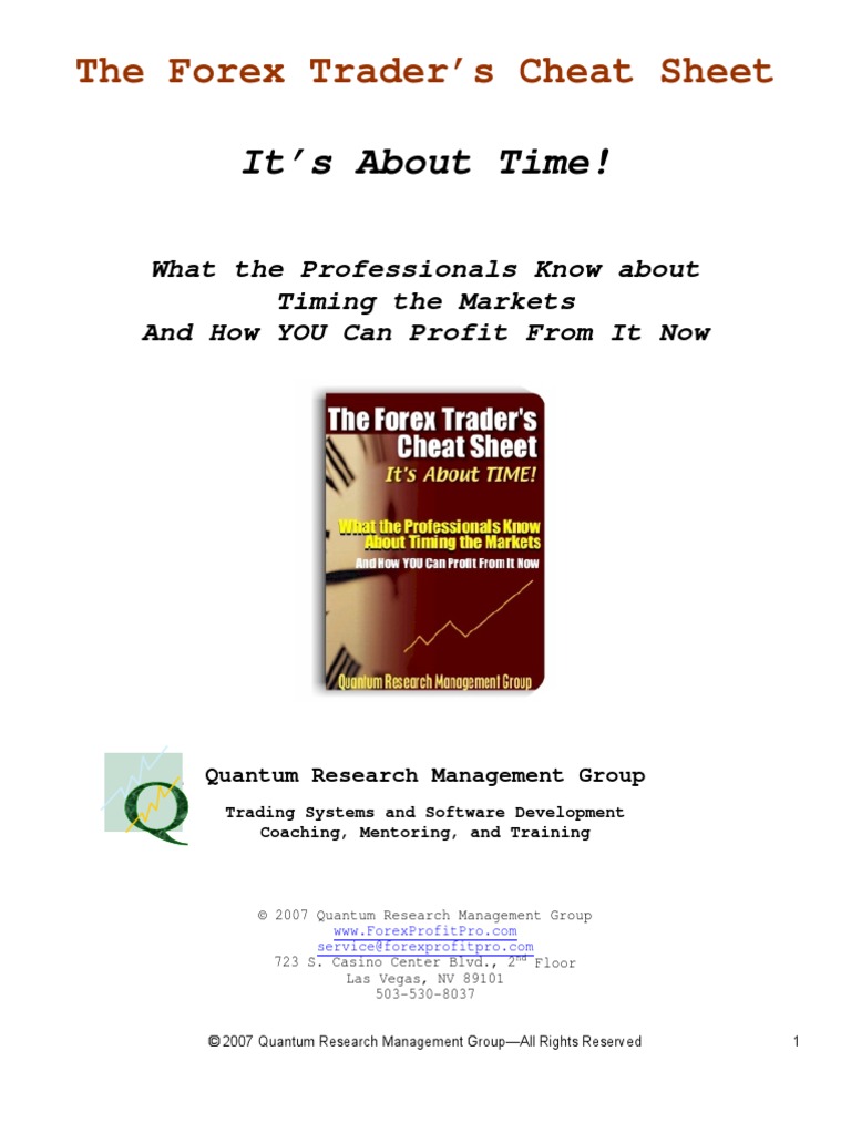 Forex Cheat Sheet Foreign Exchange Market Financial Markets - 